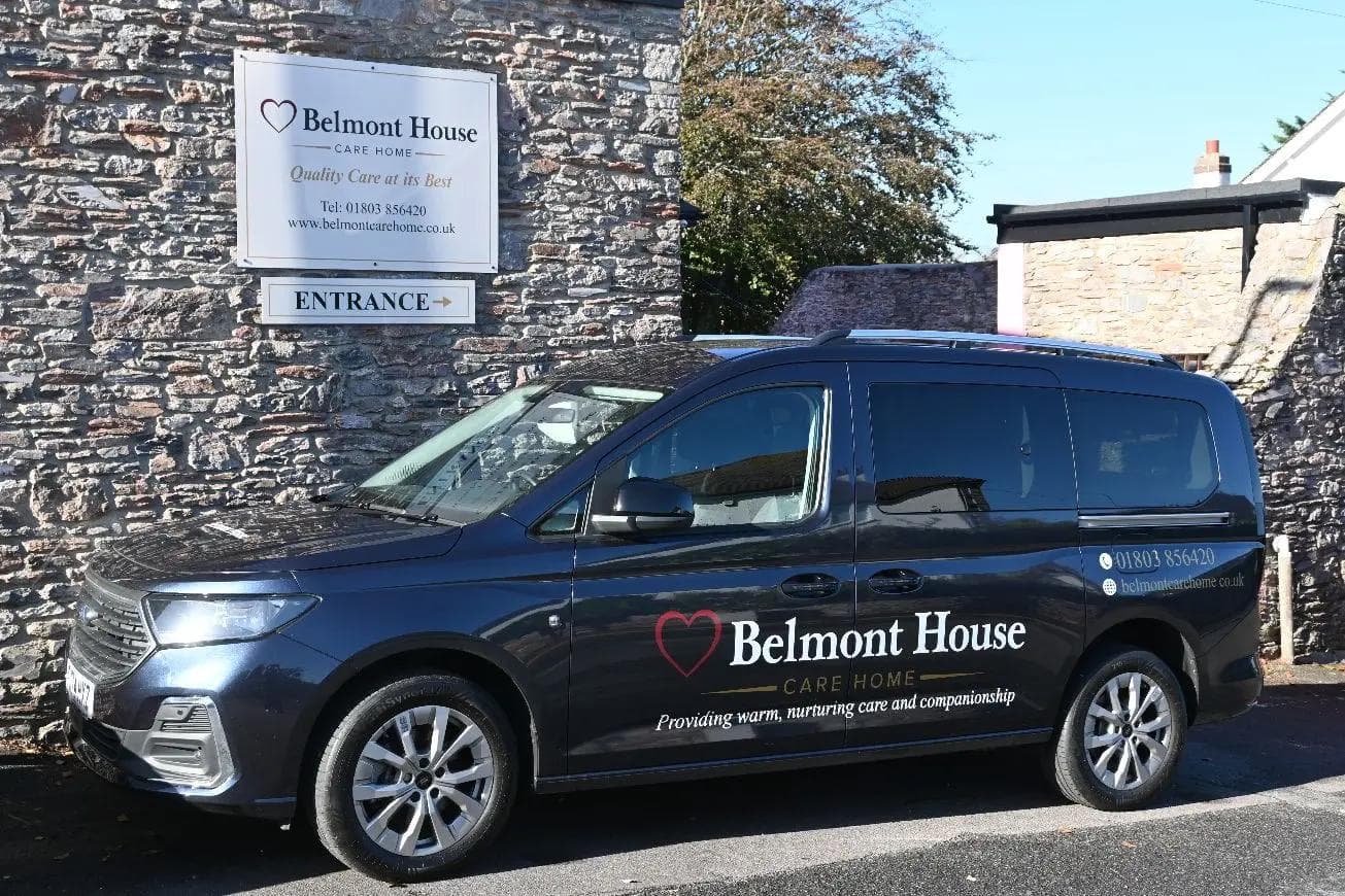 Belmont House residents' vehicle with wheelchair access