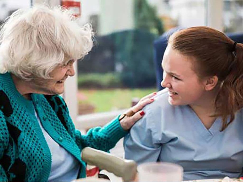 Student carers looking after resigent